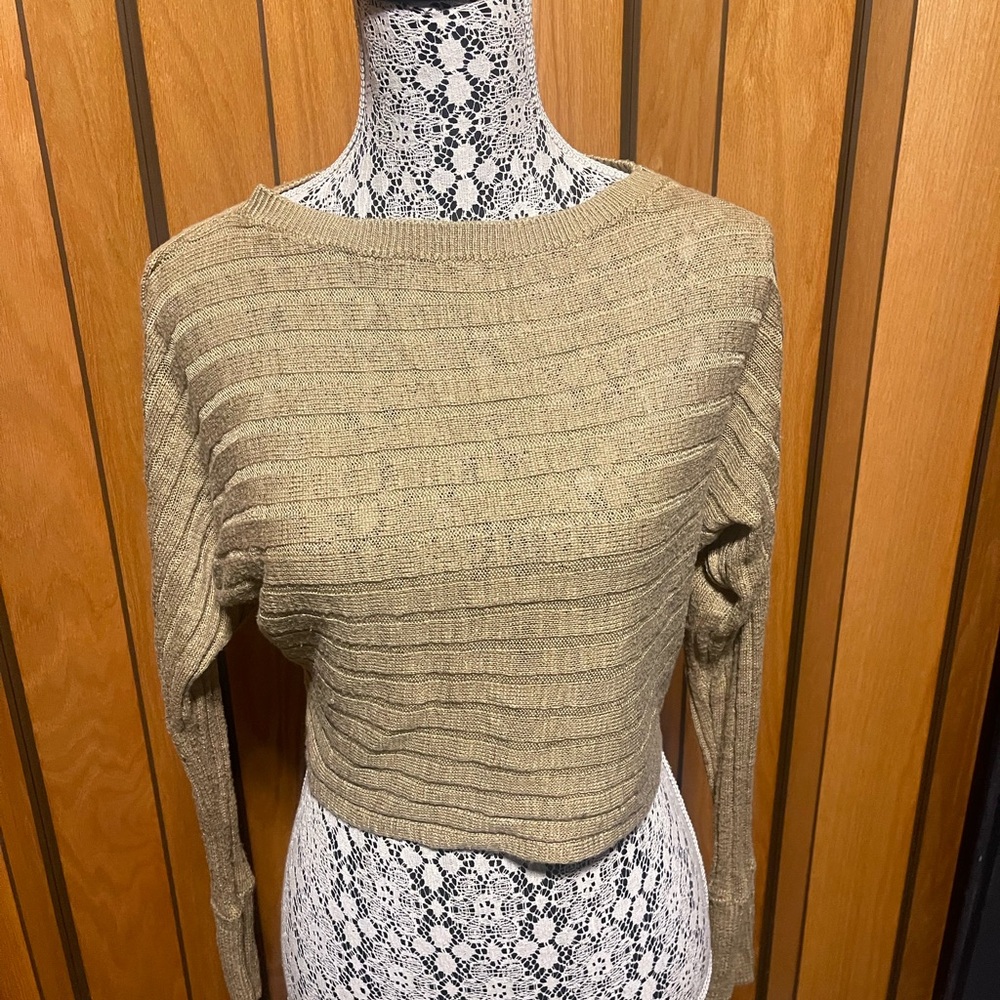 Express Women's Ribbed Knit Sweater - Beige